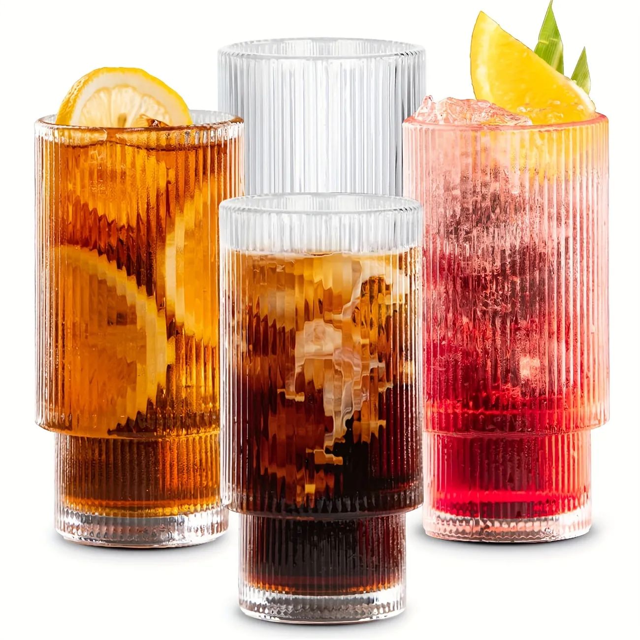 4pcs 6 12 Oz Rocks Cocktail Glasses Origami Style Glassware For Whiskey Tea Soda Iced Coffee Perf... | Temu Affiliate Program