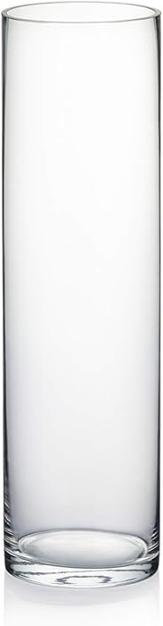WGVI Quality Thick Weighted Tall Clear Cylinder Glass Vases, 4" W x 14" H, Flower Arrangement Flo... | Amazon (US)