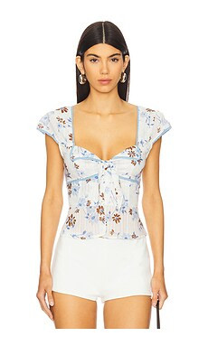 Free People Call Me Baby Blouse in White Combo from Revolve.com | Revolve Clothing (Global)