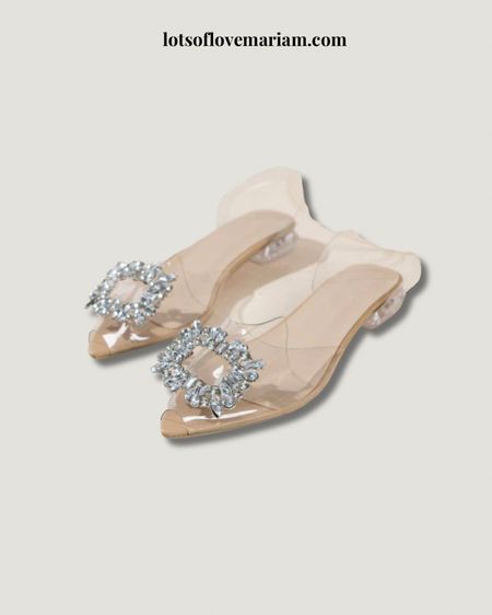 Ordered these Rhinestone clear flats that look exactly like the heel version everyone was going crazy for last year from zara! And they were SO cheap and the best part is the quality is insane and they are SO comfortable I genuinely did not expect them to be this comfortable 😭😍😍

Perfect shows for occasions! 

Flat, occasion wear, Eid outfits, event outfit, party shoes 

#LTKSeasonal #LTKeurope #LTKstyletip