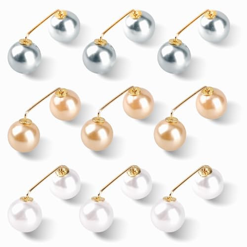 9 Pcs Scarf Pin Shawl Pin Pearl Brooch Decorative Safety Pins Anti-Exposure Neckline Safety Pins for Clothes Pearl Brooches for Women Sweater Shawl Clips Shawl Pin for Wedding Party Decoration | Amazon (UK)