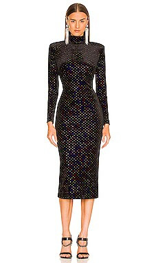 DUNDAS x REVOLVE Aurora Midi Dress in Black Multi from Revolve.com | Revolve Clothing (Global)