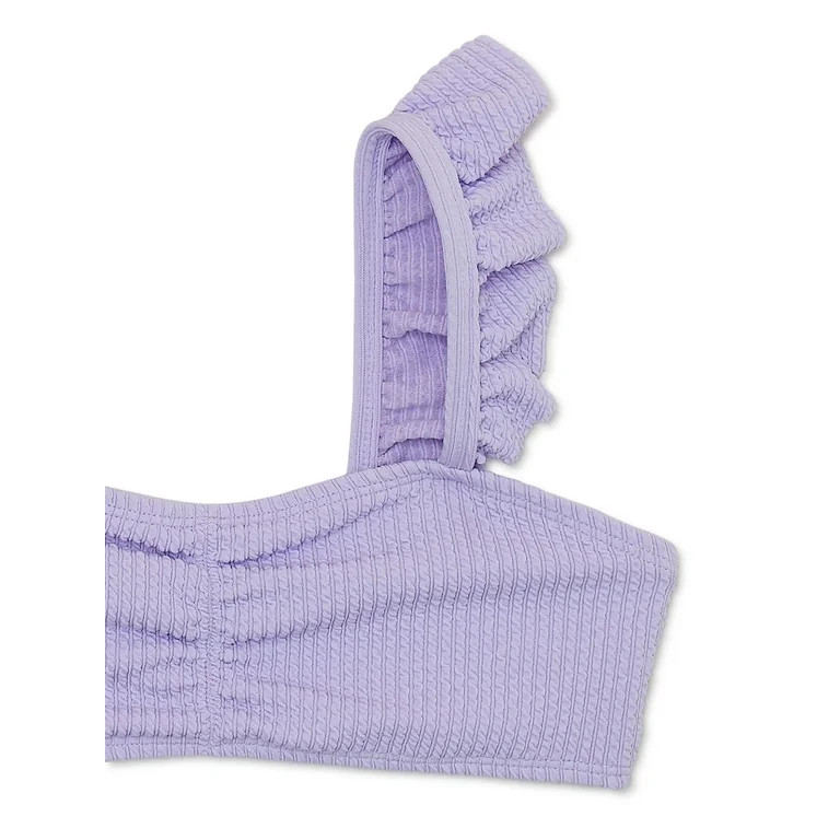 Wonder Nation Girl's Textured Ruffle Bikini, 2-Piece, Sizes 4-18 | Walmart (US)