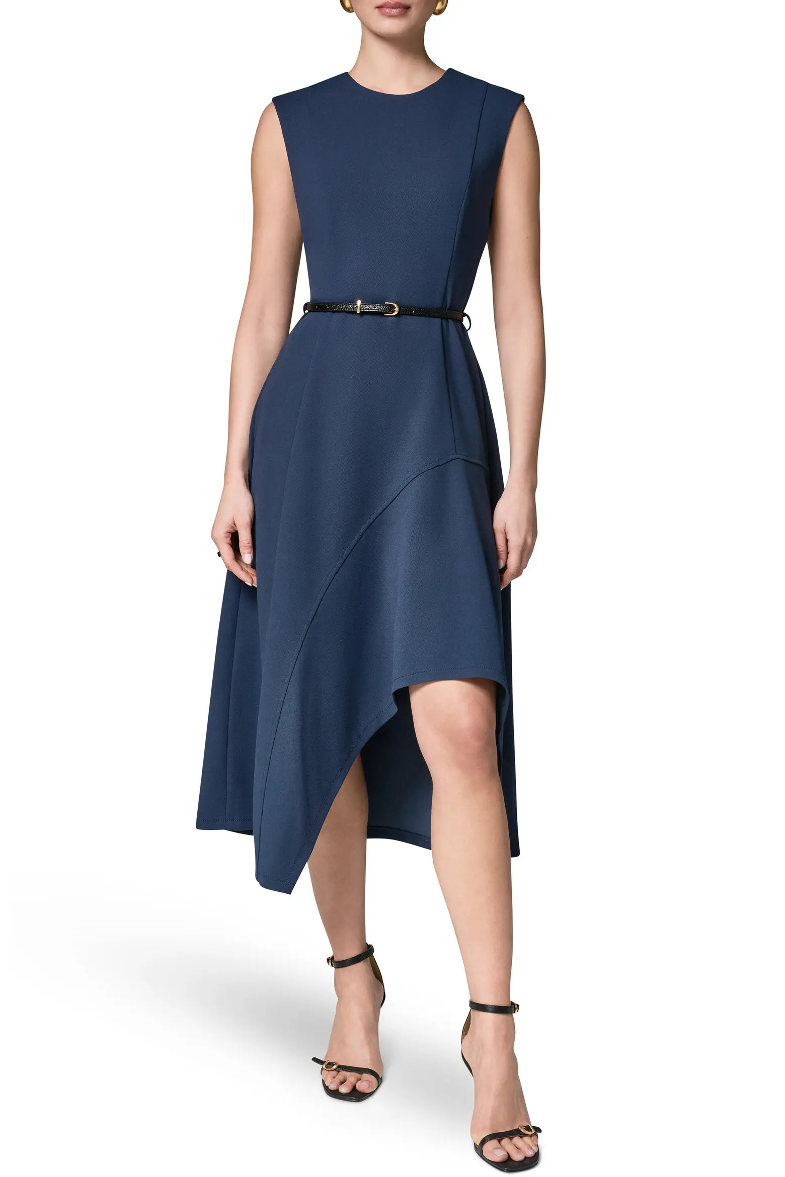 Donna Karan New York Belted Flounce Stretch Dress (Women) | Nordstrom | Nordstrom