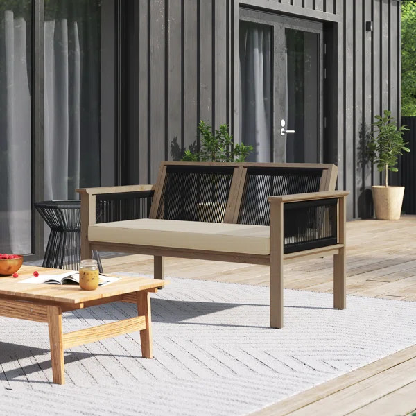 Alexandre 50.75'' Wide Outdoor Loveseat with Cushions | Wayfair North America