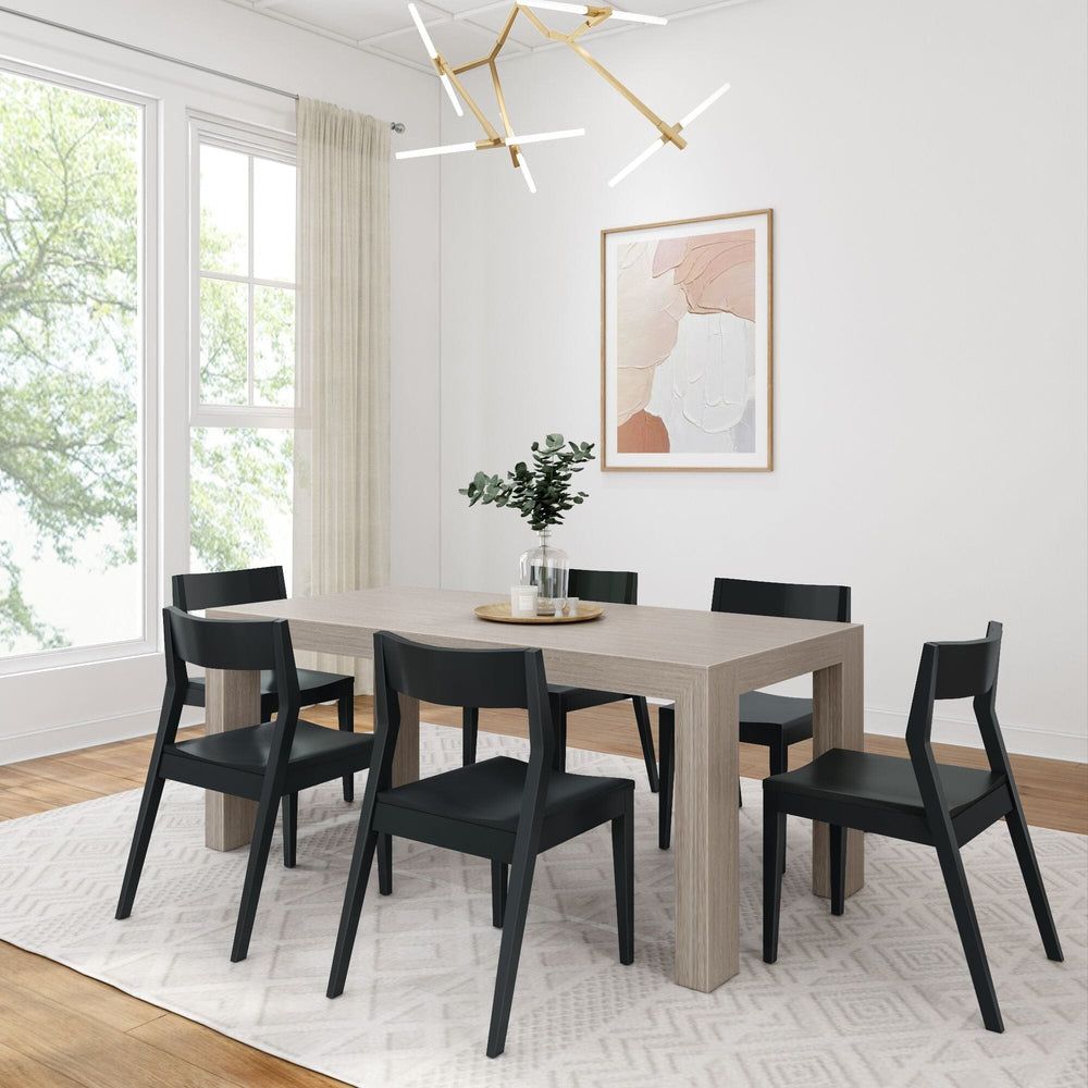 Modern Solid Wood Dining Table Set with Black Chairs - 72 | Plank+Beam