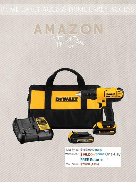 My TOP DEAL of the day from the prime early access sale! Dewalt Drill! Perfect gift for men or women. Everyone needs this tool in their home! And this combo is such a great deal. 

#LTKsalealert #LTKSeasonal #LTKHoliday
