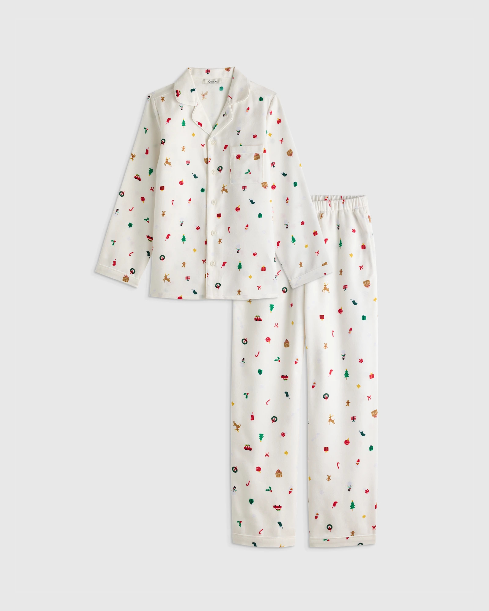 Quince | Holiday Flannel Pajama Set in Holiday Tartan, Size 4T, Recycled Polyester | Quince