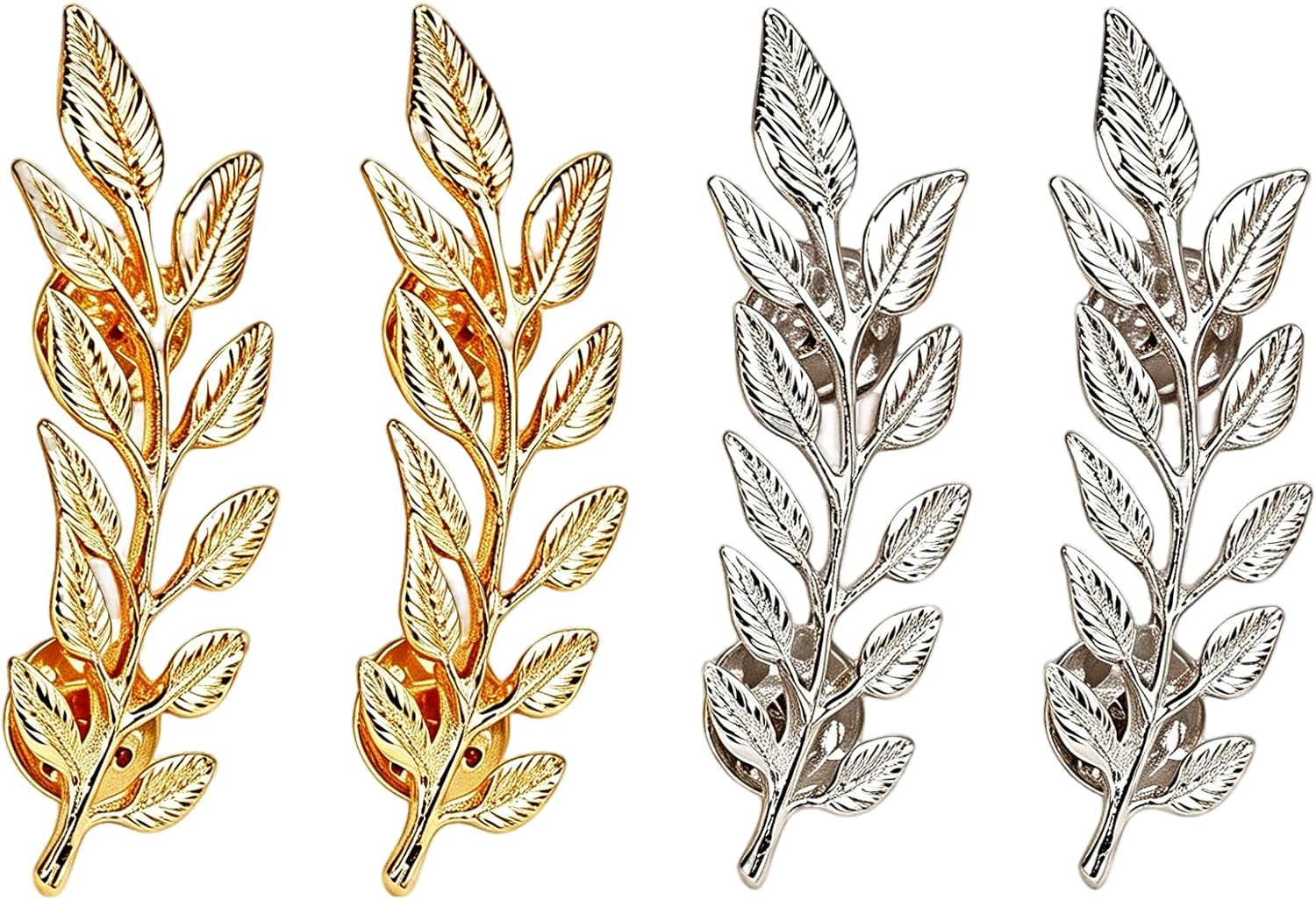2 Pairs Gentlemen Suit Leaf Brooches Pins | Amazon (US)