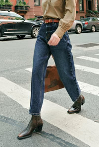 Bentley Straight Cropped Jeans - Dark Indigo | Petite Studio NYC