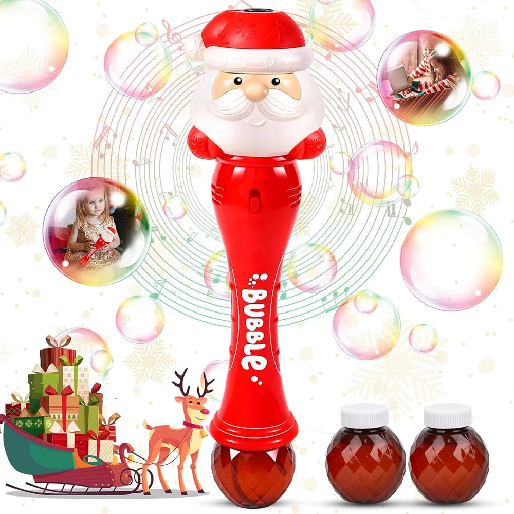 Christmas Bubble Wands Toys for Kids, Musical & Light Up Automatic Bubble Machine Outdoor Maker B... | Amazon (US)