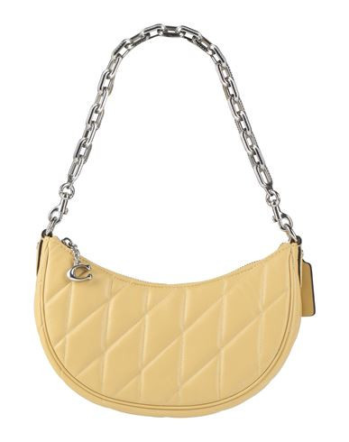 Coach Woman Handbag Pastel yellow Size - Leather | YOOX (US)