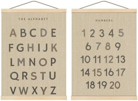 Boat Wades Alphabet Numbers Poster Hanger Frame Set of 2, Retro Alphabet Numbers ABC 123 Educatio... | Amazon (US)