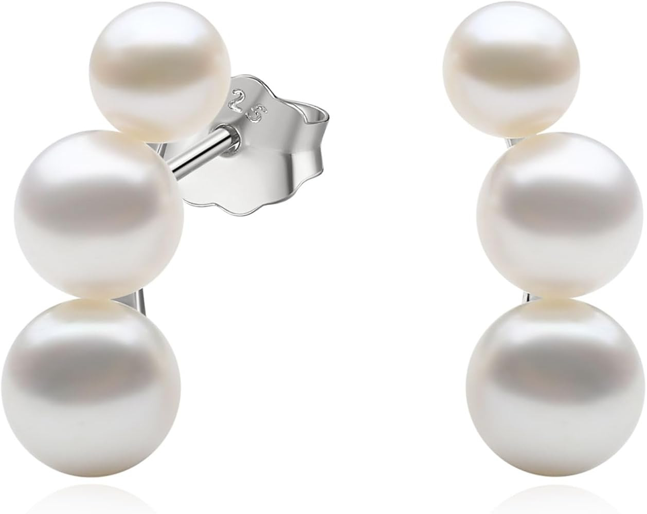 YAMI Pearl Earrings for Women, Freshwater/Saltwater Cultured Pearls in 925 Sterling Silver, Hypoa... | Amazon (US)