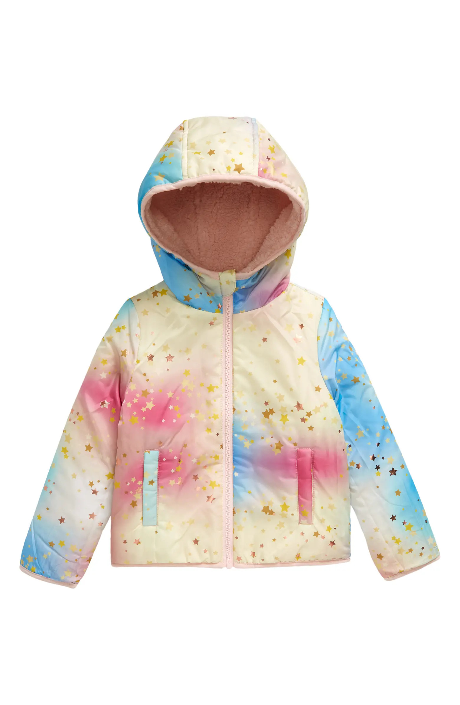 Kids' Reversible High Pile Fleece Hooded Jacket | Nordstrom