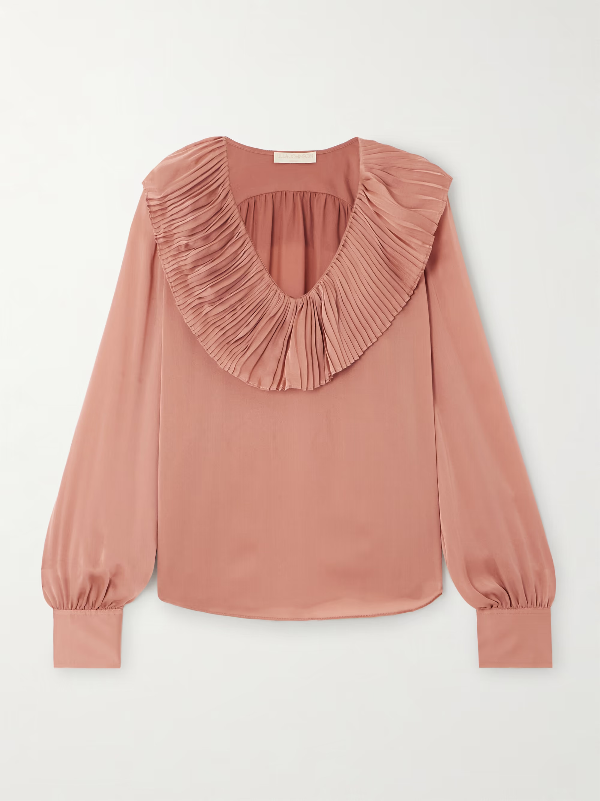 Pleated silk-satin blouse | NET-A-PORTER (US)