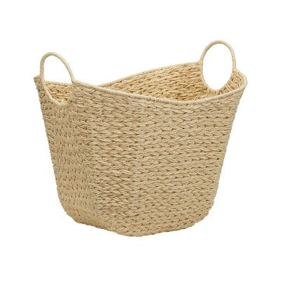 Household Essentials Paper Rope Basket with Handles, Natural Woven Woven Storage Basket, Great for Decoration or Organization | Target