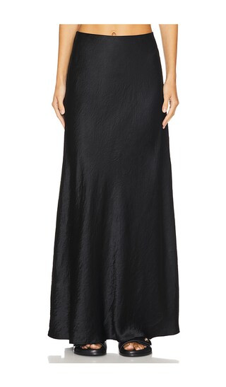 Vince Satin Maxi Skirt in Black. - size XL | Revolve Clothing (Global)