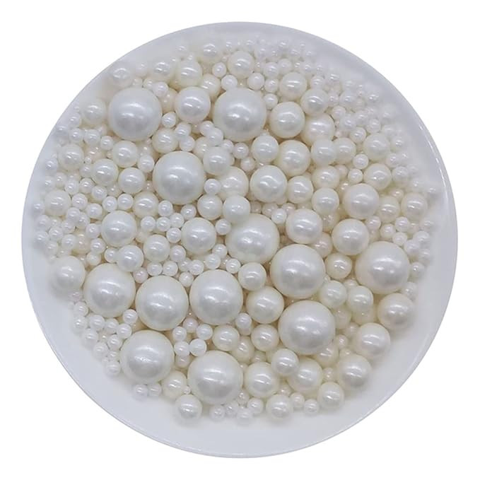 Edible White Sugar Pearls Candy Sprinkles 120G/ 4.23Ounce Baking Cake Sprinkles Cupcake and Cake ... | Amazon (US)