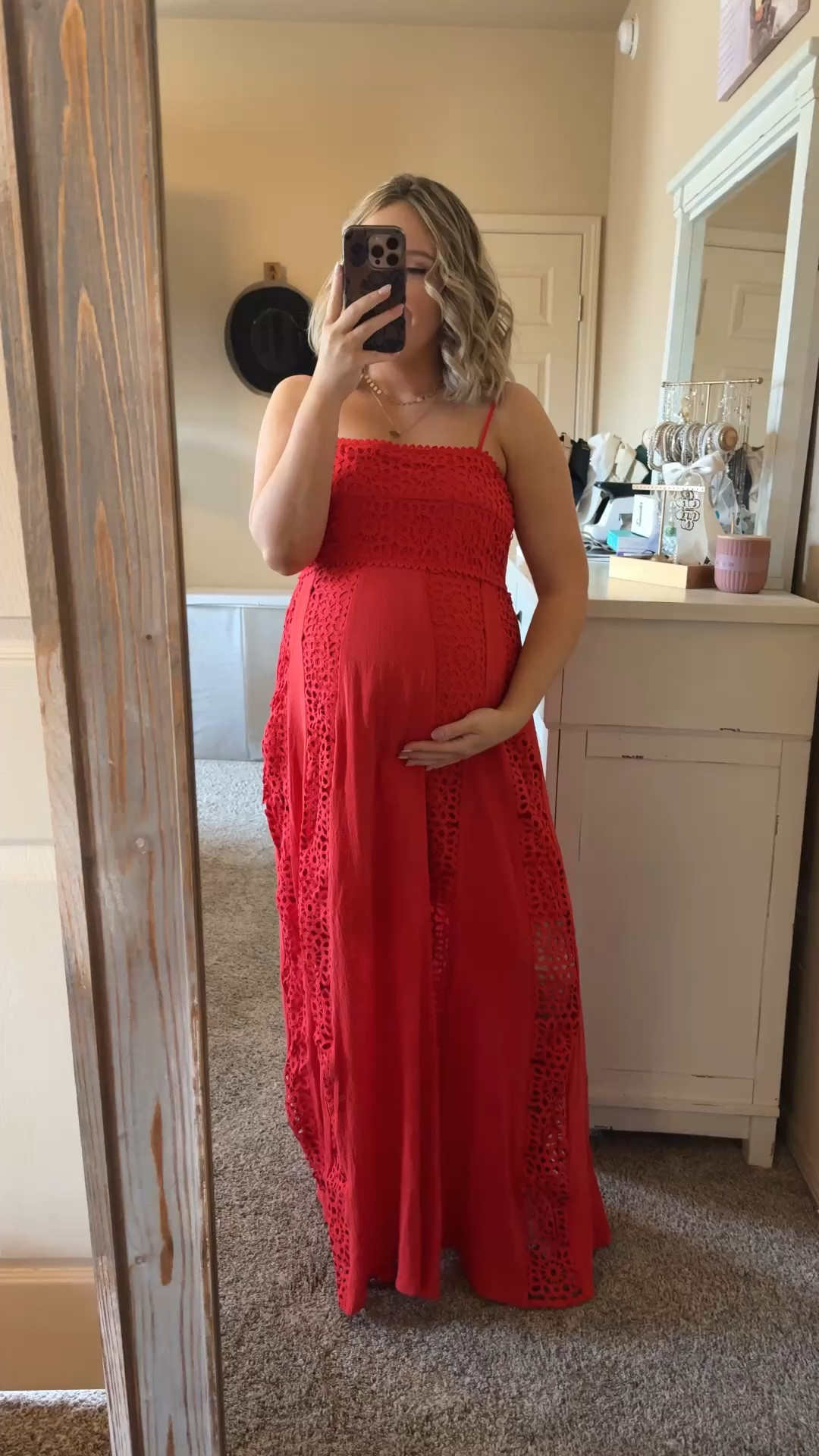 Loving this maternity dress from pink blush maternity! The eyelet details are stunning! I love this color as well. Reminds me free people - but an affordable dupe. This dress is meant for both maternity and postpartum. Perfect for spring, summer, or the fall. It’ll fit through all 40 weeks of pregnancy and beyond. Highly recommend. I can’t wait to wear this postpartum in the summer! I’m 35 weeks pregnant now.

#LTKmomlife #LTKgrwm #LTKBump