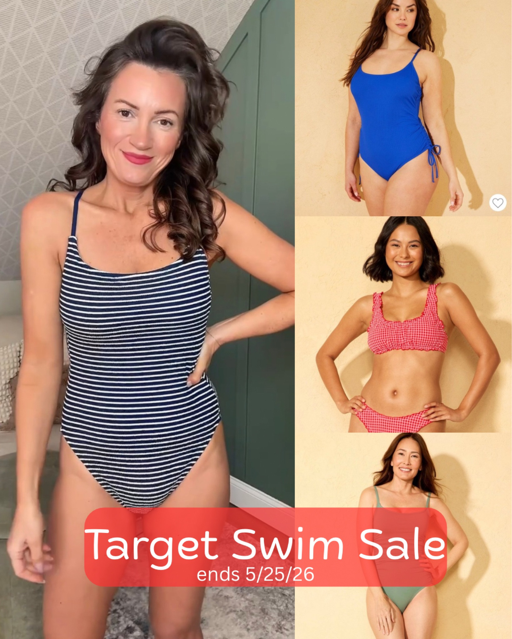 @Target swim sale ends 5/25/26! Snag swimsuits for the family up to 40% off. So many cute one pieces for the Moms 😍

#LTKSaleAlert #LTKmomlife #LTKSeasonal