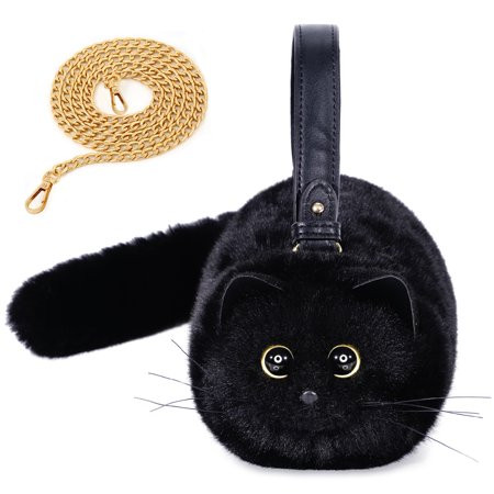 Furry Cat Purse Kitty Purse Kitty Cat Bag Cat Shaped Shoulder Handbag for Women and for Girls | Walmart (US)