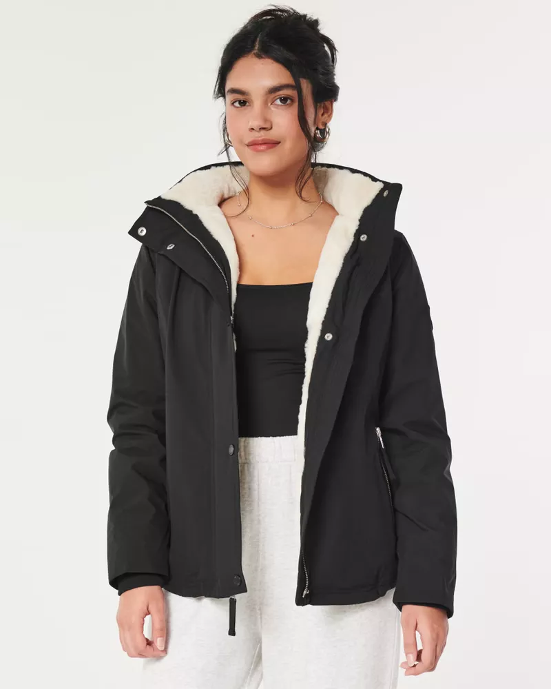 Hollister All-weather Faux Fur-lined Parka in Natural