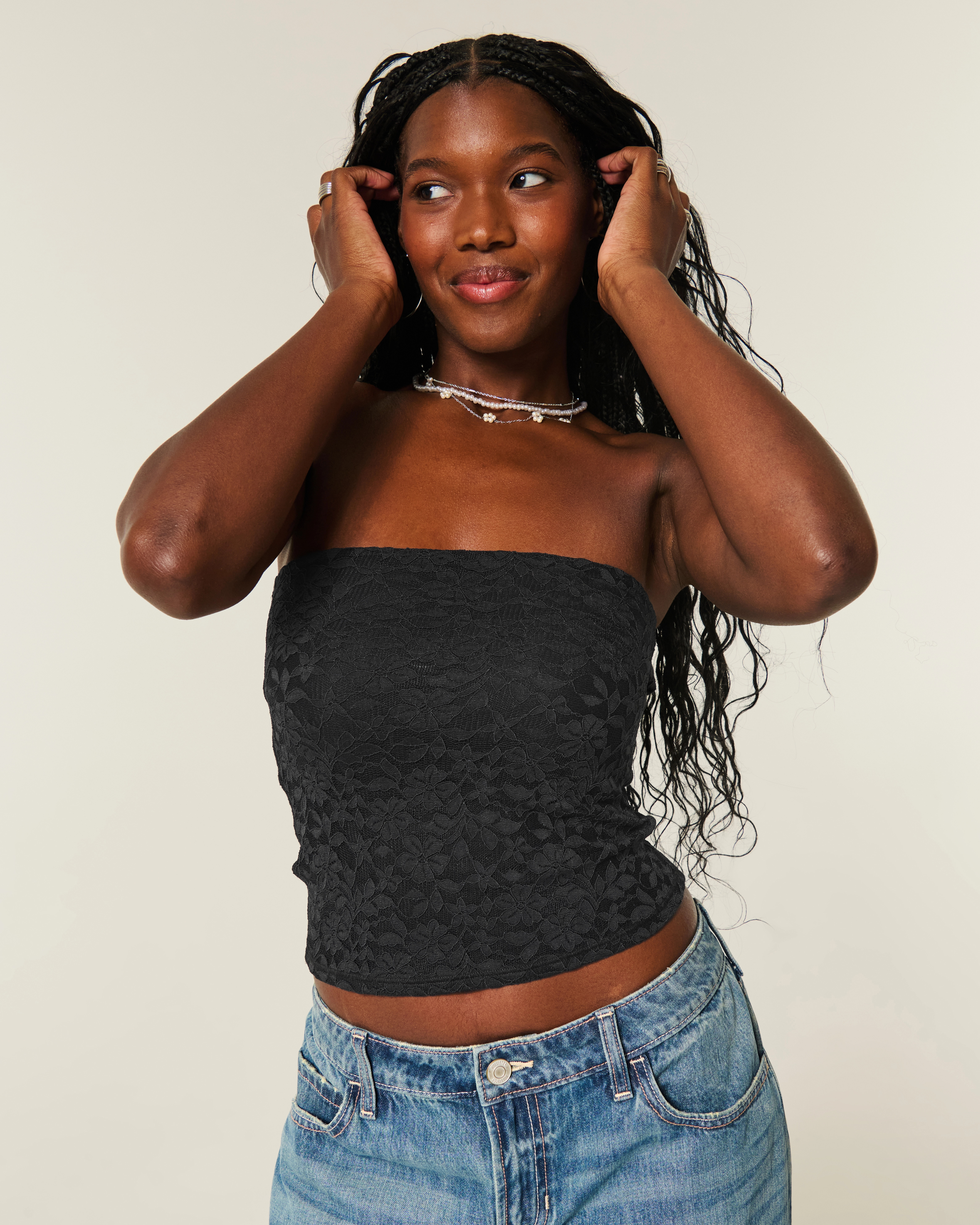 All-Over Lace Tube Top | Hollister (US)