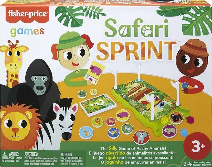 Mattel Games Safari Sprint Fisher-Price Kids Pre-School Game with Jungle-Themed Track, Hedgehog P... | Amazon (US)