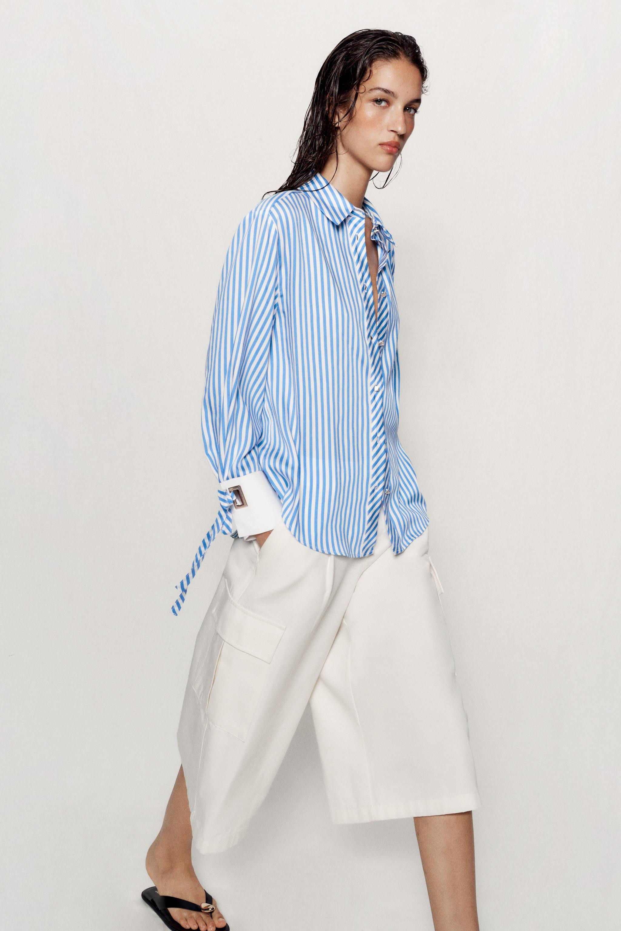 STRIPED SHIRT WITH BOWS | Zara AU