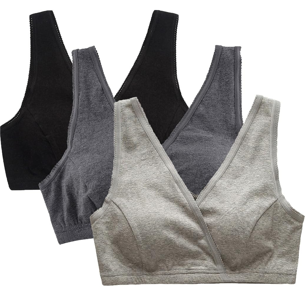 CAKYE 3 Pack Maternity Nursing Sleep Bra Breastfeeding Cotton Bralette | Amazon (US)