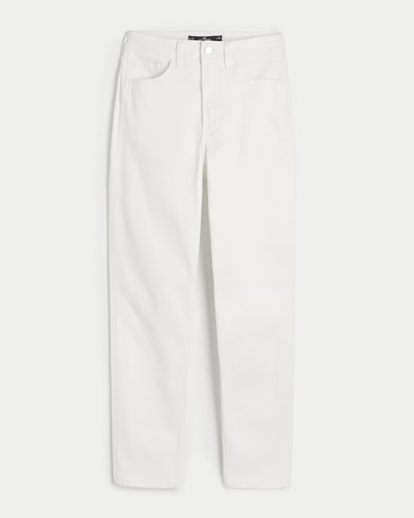 Ultra High-Rise White Mom Jeans | Hollister (US)