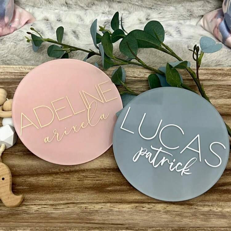 Acrylic Baby Name Tags, Baby Hospital Sign, Acrylic Baby Name Sign, Personalized Sign, Nursery Name Sign, Birth Photo Prop Baby Shower Back To School | SHEIN