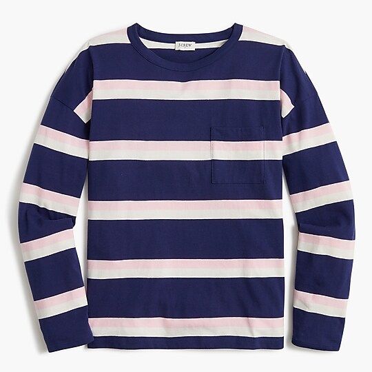 Striped long-sleeve pocket tee | J.Crew Factory