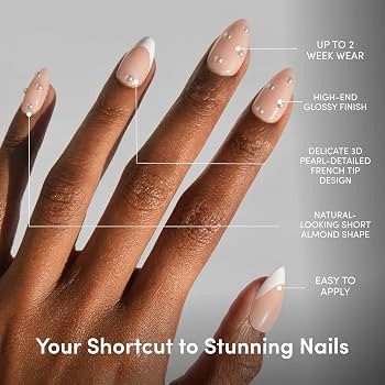Glamnetic Press On Nails - Short Almond, Glossy Fake Nails 30 Pc Full Kit | Amazon (US)