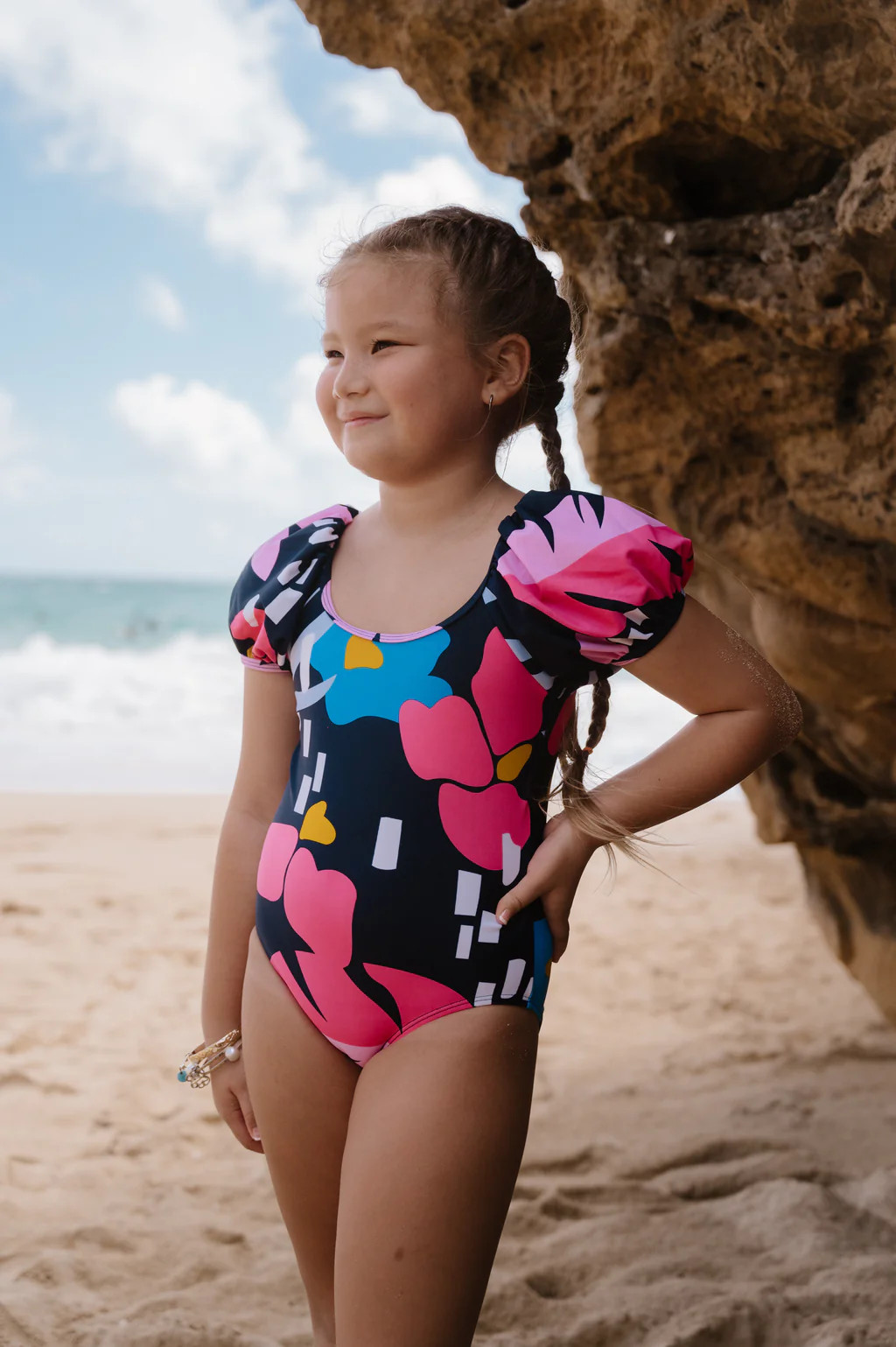 Mini Pura Vida One Piece | Blue Floral | Coral Reef Swim