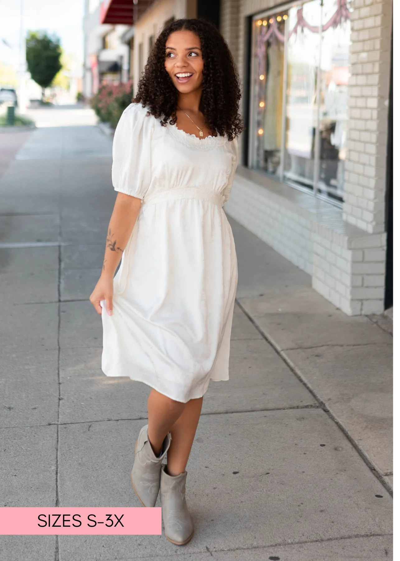Heather Ivory Lace Patterned Mini Dress | My Sister's Closet Boutique