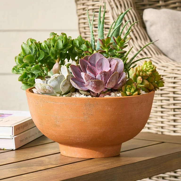 Better Homes & Gardens Terracotta Recycled Resin Planter,12in x 12in x 6in - Walmart.com | Walmart (US)