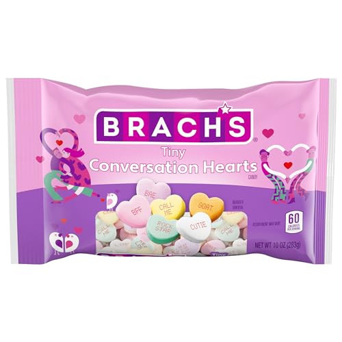 Brach's Tiny Conversation Hearts, Valentine's Day Candy, Heart Shaped Candy, 10 Ounce | Amazon (US)