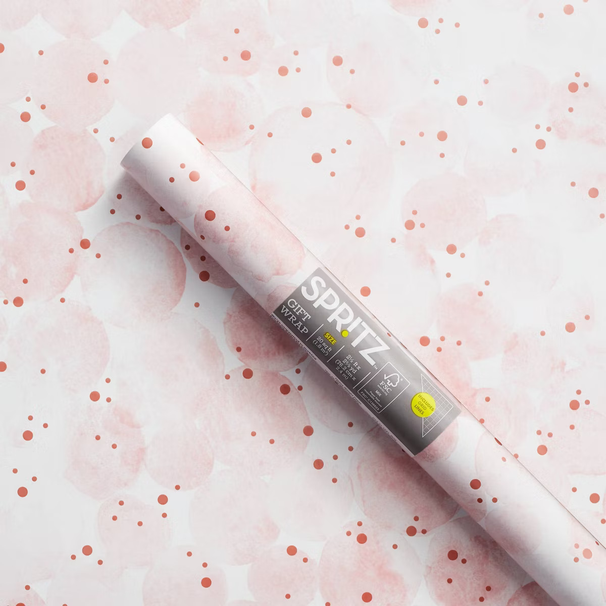 Waterdot Gift Wrapping Paper Pink/White - Spritz™: Polka Dots, Wedding, Love Theme, 96" x 30" | Target