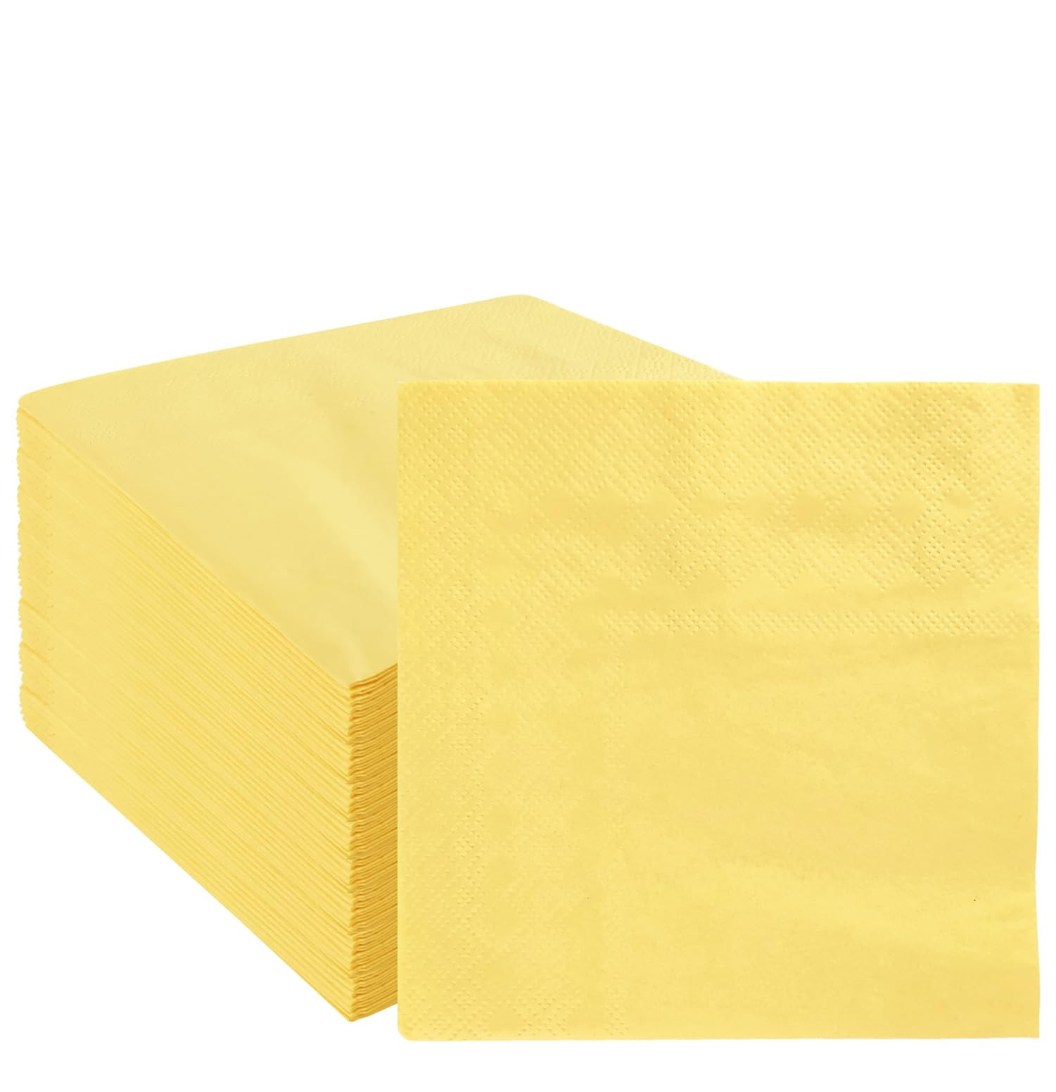 50 Pieces 3-ply Yellow Napkins Disposable Folded 5 x 5 Inches Cocktail Napkins Paper Napkins for ... | Amazon (US)