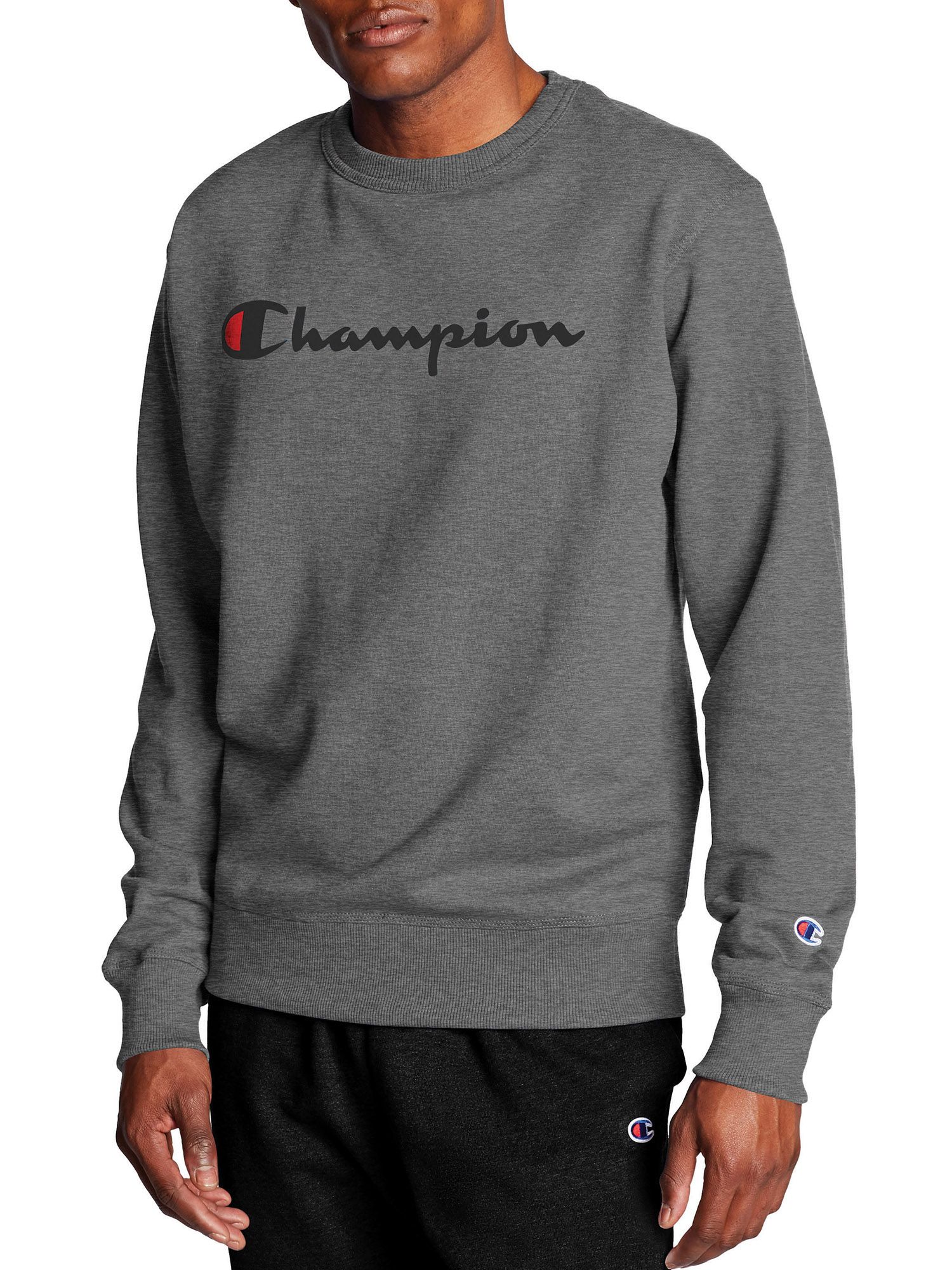 Champion Men's and Big Men's Powerblend Logo Crewneck Sweatshirt, up to size 2XL | Walmart (US)