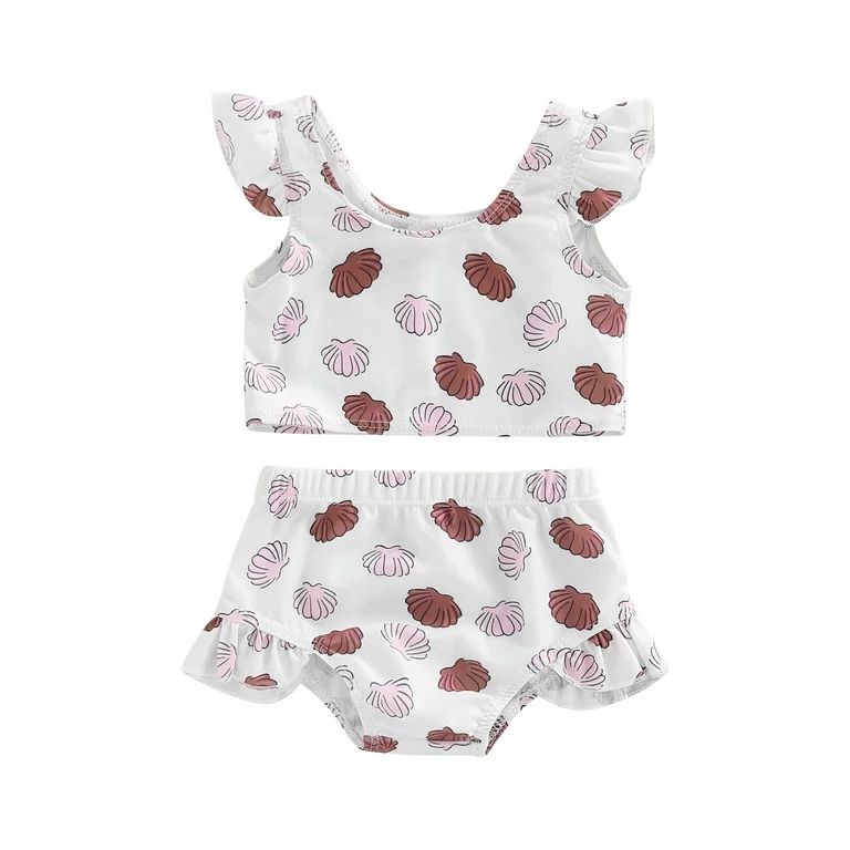 Genuiskids Toddler Infant Baby Girl Swimsuit Two Piece Set Kid Print Plaid Pattern Bathing Suit F... | Walmart (US)