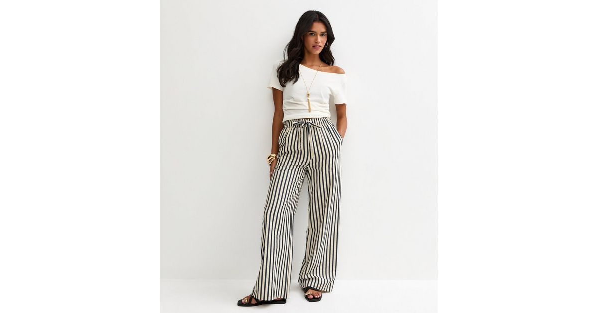 Blue Striped Seersucker Wide Leg Trousers | New Look | New Look (UK)
