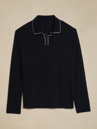 Luxury-Touch Long-Sleeve Polo | Banana Republic (US)