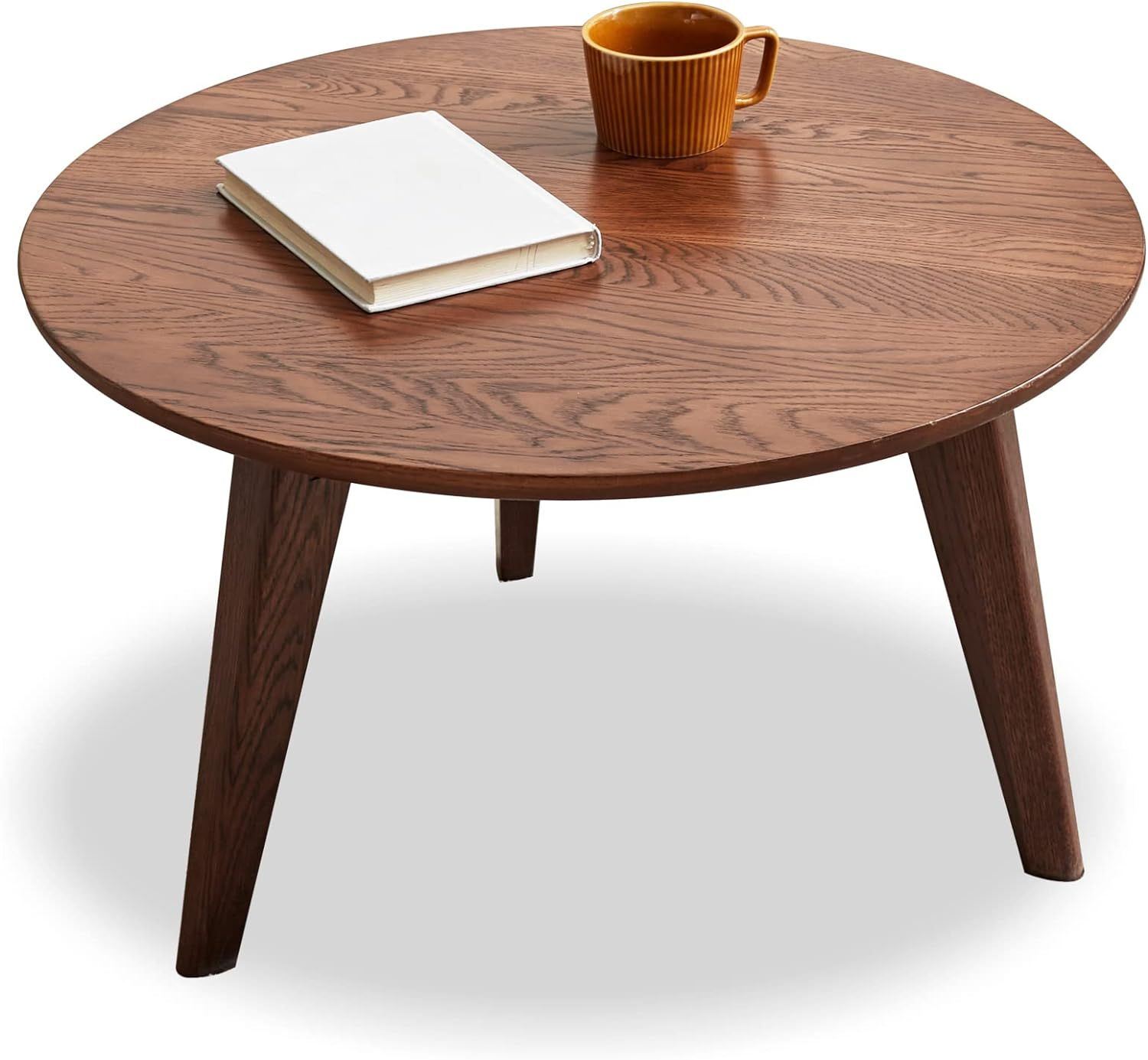 Fancyarn Coffee Table, Pure Oak Round Side Table w/Solid Wood Legs, Smooth Finish, Easy Assembly,... | Amazon (US)