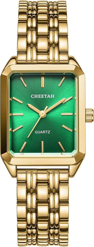 CHEETAH Women's Gold-Tone Dainty Watch, Retro Style Rectangular Case and Stainless Steel Band, Gi... | Amazon (US)
