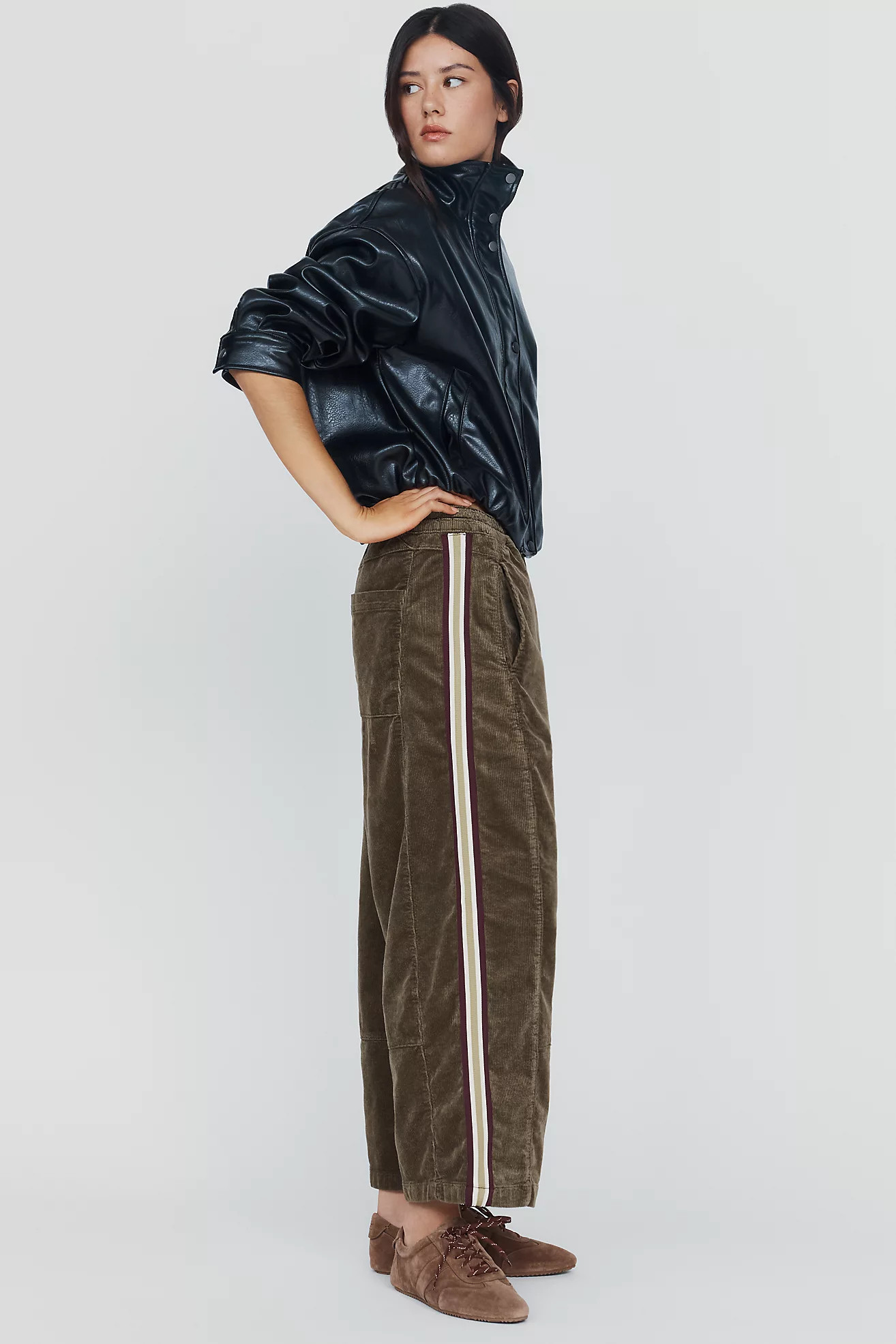 Pilcro Izzie Relaxed Corduroy Pull-On Barrel Pants | Anthropologie (US)