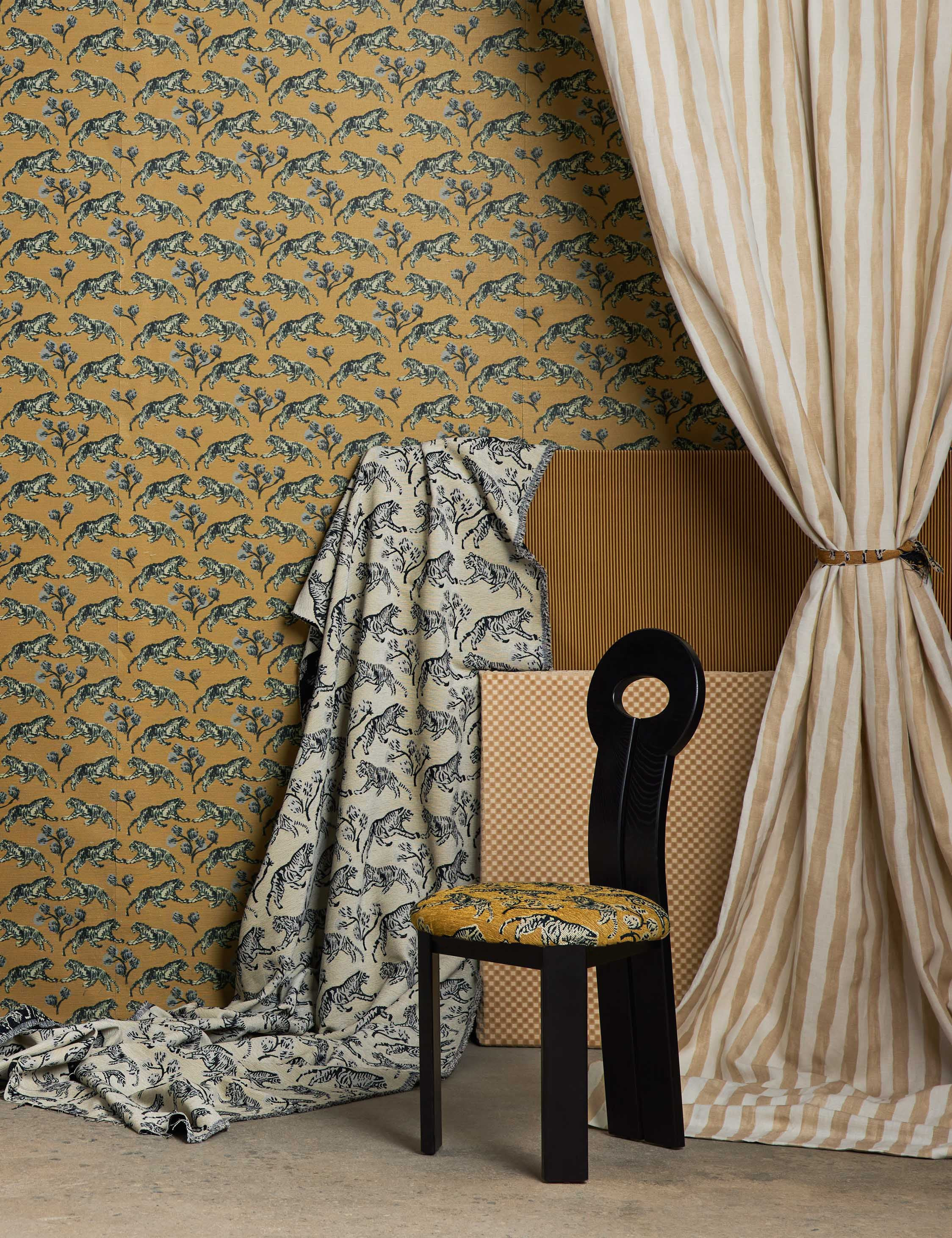 Painterly Stripe Linen Curtain Panel | Lulu and Georgia 