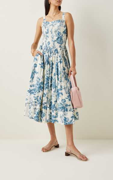 Majory Floral Cotton Midi Dress | Moda Operandi (Global)